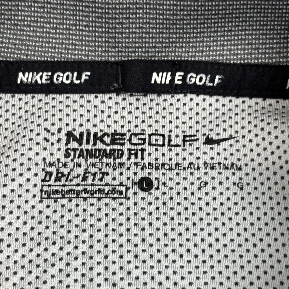 Nike Golf Breathe Polo Shirt Men's Large Gray Textured Dri-FIT Standard Fit